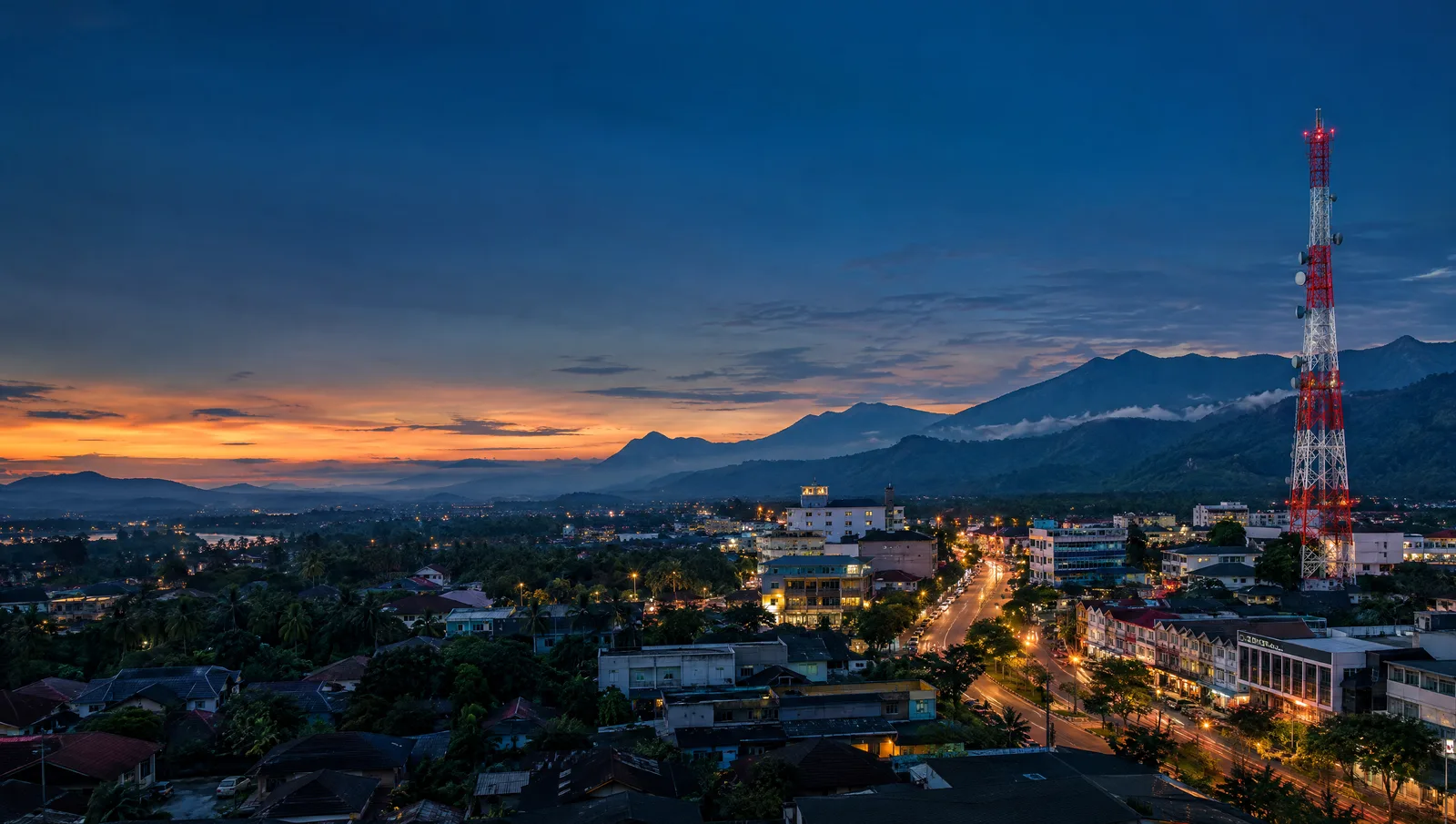 An illustration of connectivity in Sumatra at dusk